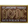 Hot AC/DC : Europe 1980 back in black tour - Kangasmerkki Kangasmerkit|Ac / Dc