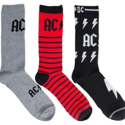 AC/DC: Logos - Sukkasetti kitararasiassa, 3-pack Sukat|Ac / Dc