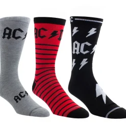 AC/DC: Logos - Sukkasetti kitararasiassa, 3-pack Sukat|Ac / Dc