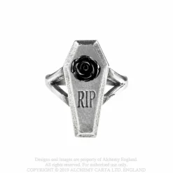 Online Pewter RIP Rose- Sormus Sormukset
