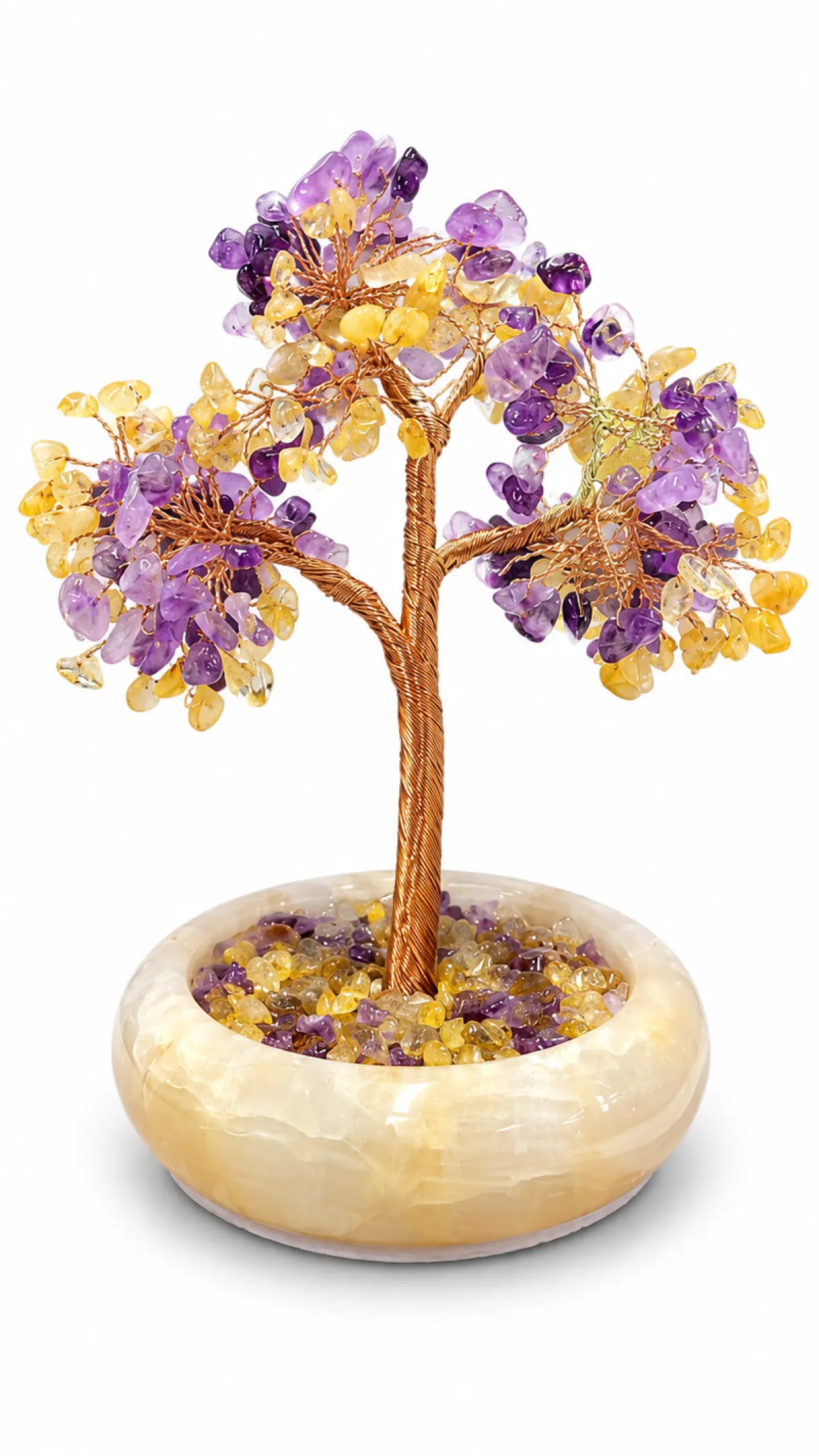 Clearance Ametisti & keltainen kvartsi - Kristallipuu, 15cm Ametisti|Muut Kvartsit/Kvartsiitit