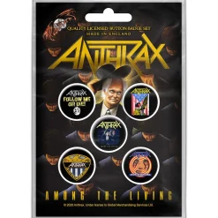Online Anthrax Among the living - Pinssi setti 5kpl Pinssit Ja Rintanapit|Anthrax