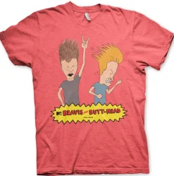 Best Beavis and Butt-Head Headbanging - t-paita, red heather Beavis And Butt-Head|T-Paidat