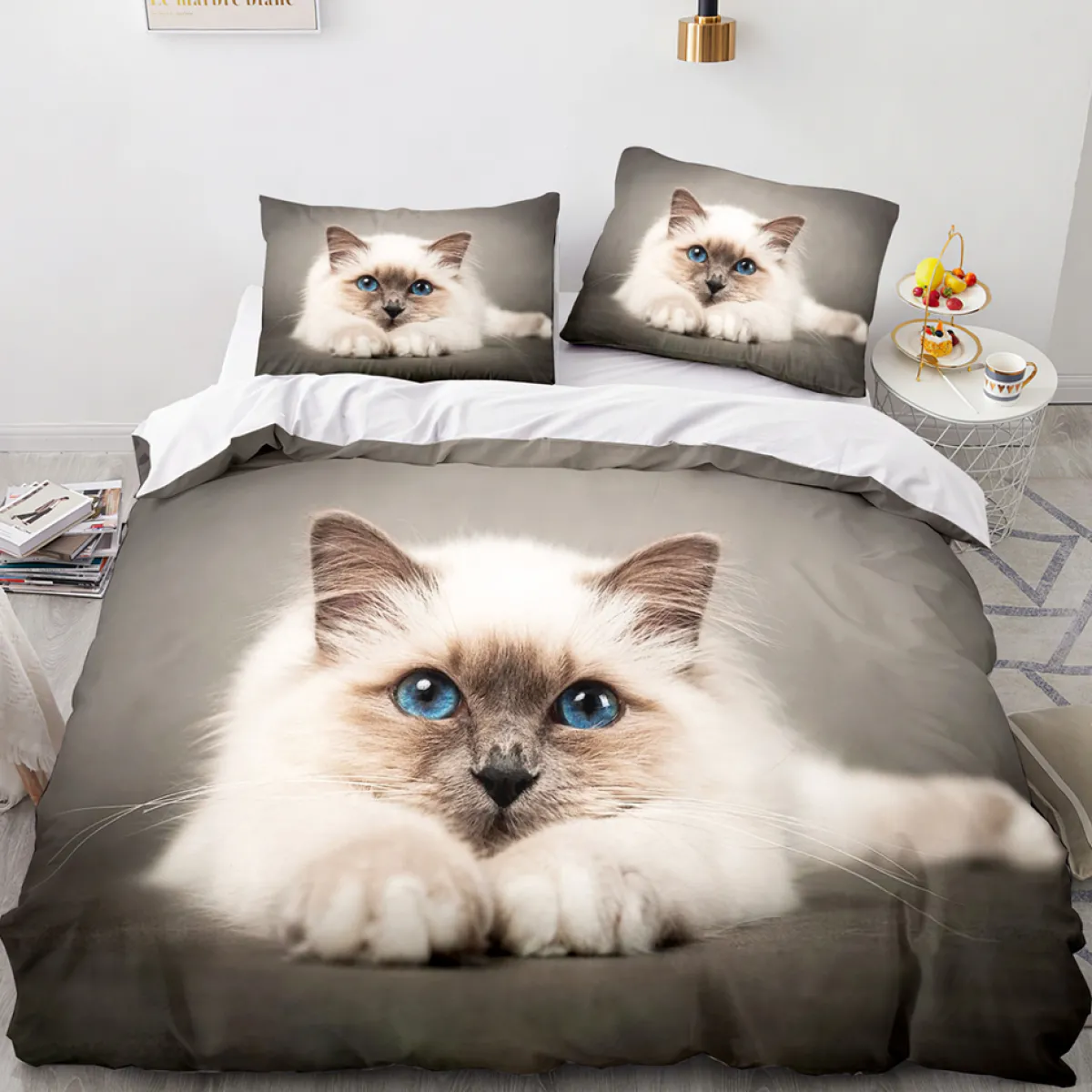 Birman Cat - Pussilakana + tyynyliina Kissateema|Sisustustekstiilit