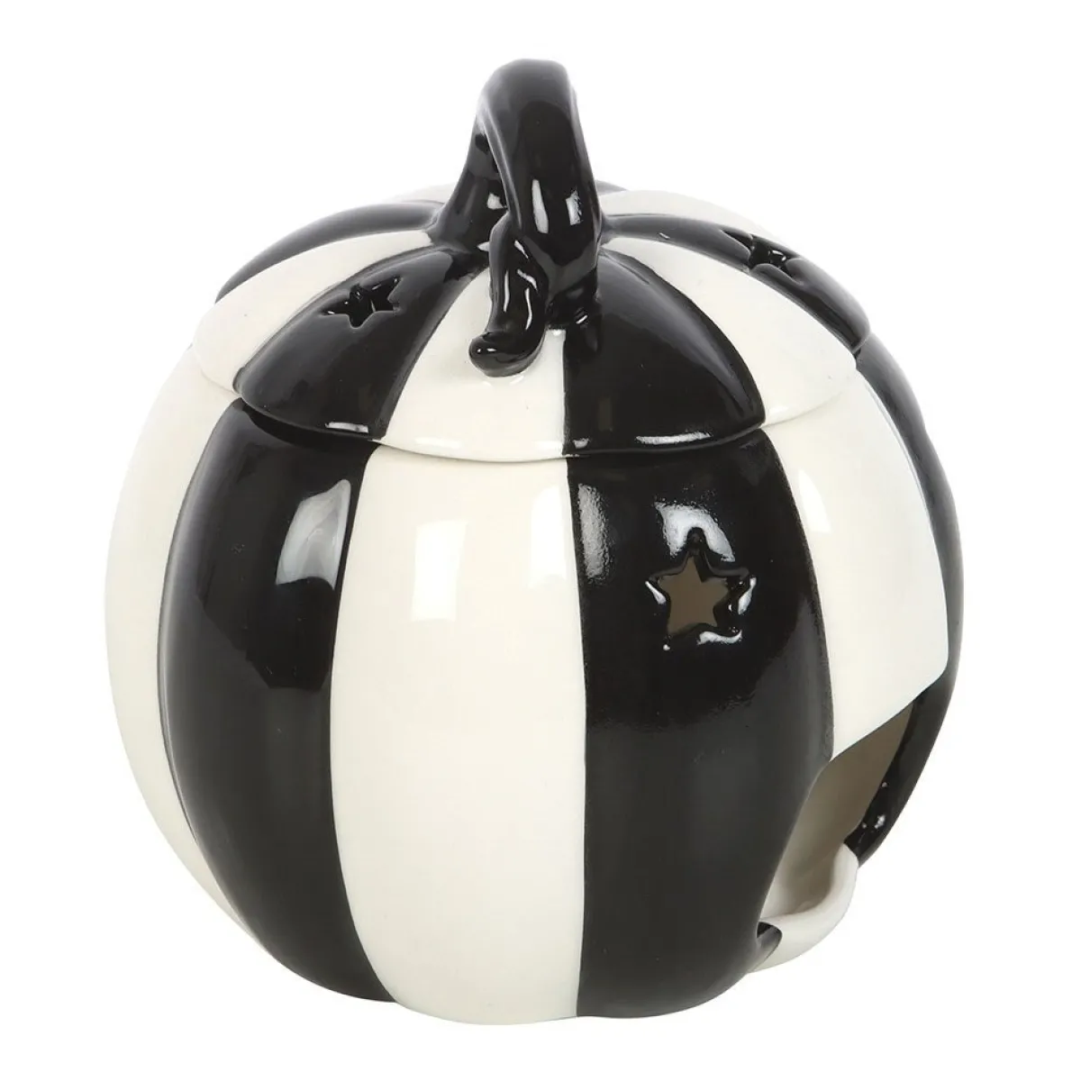Online Black and White Striped Pumpkin - Tuoksulyhty Kynttilät Ja Kynttilänjalat|Suitsukkeet Ja Tuoksulyhdyt