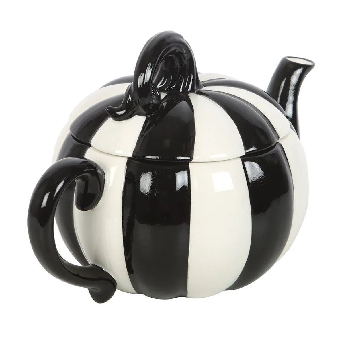 Sale Black and White Striped Pumpkin - Teekannu Goottikamaa|Teeastiat