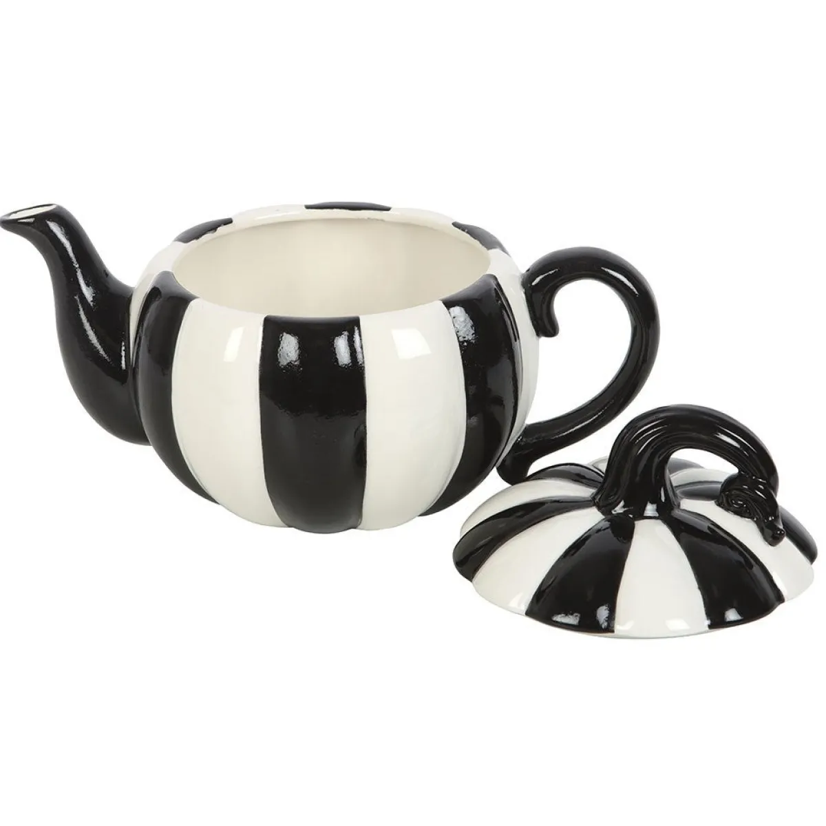Sale Black and White Striped Pumpkin - Teekannu Goottikamaa|Teeastiat