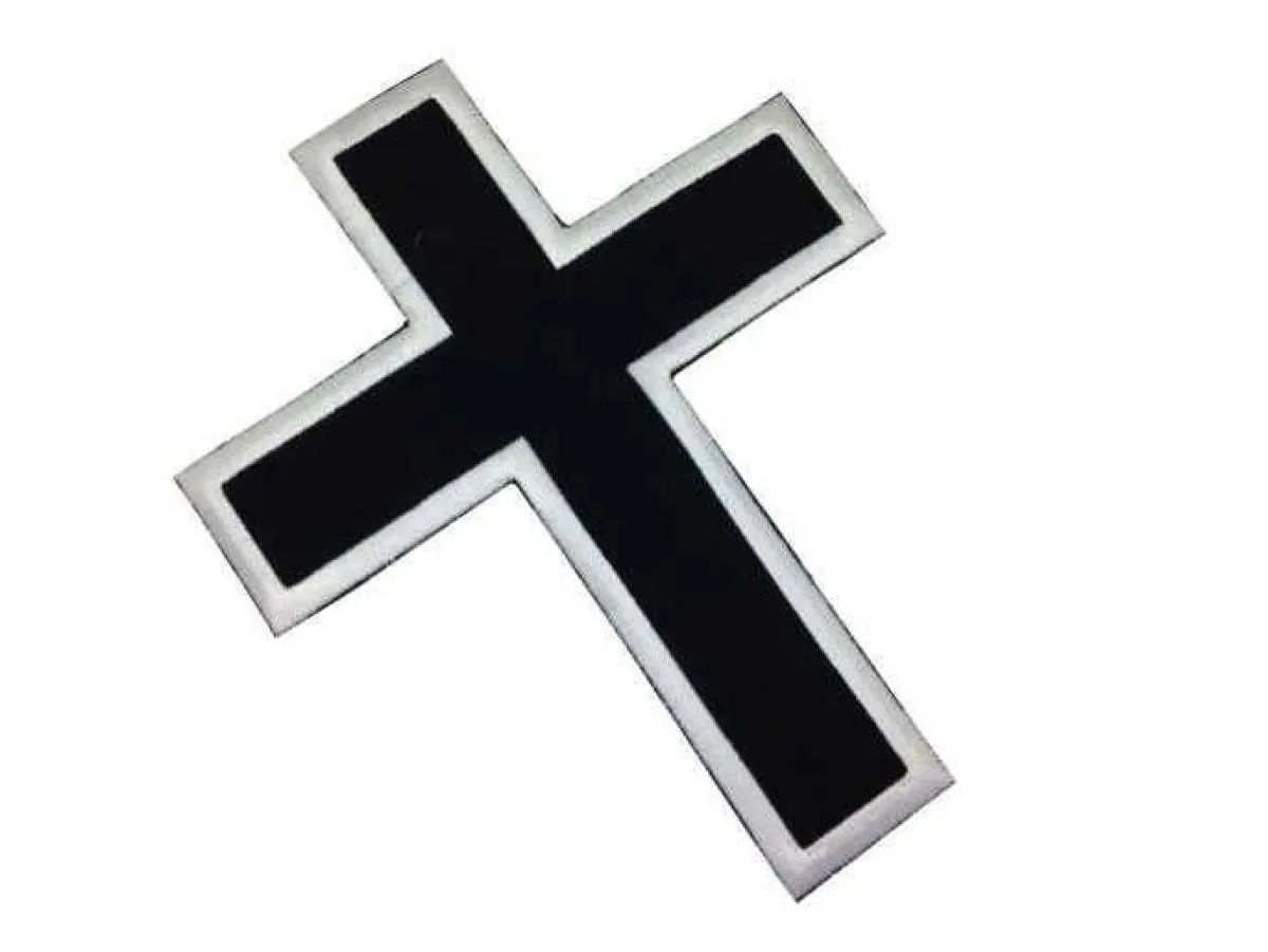 Clearance Black Cross - Brodeerattu kangasmerkki, selkä Goottikamaa|Selkämerkit