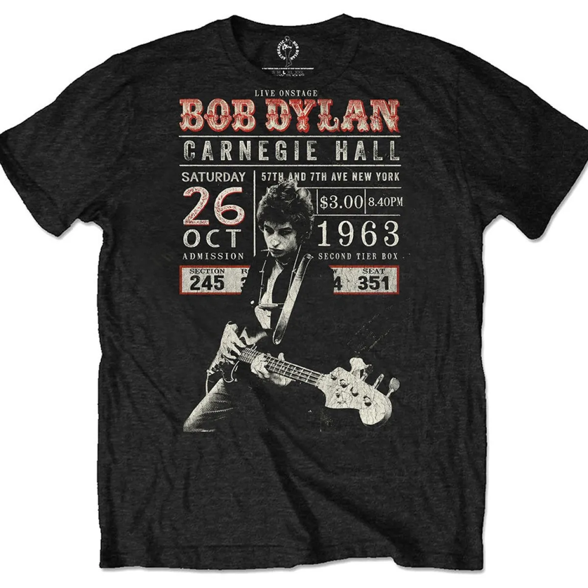 Outlet Bob Dylan Carnegie Hall '63 - T-paita Bob Dylan|Hippikamaa