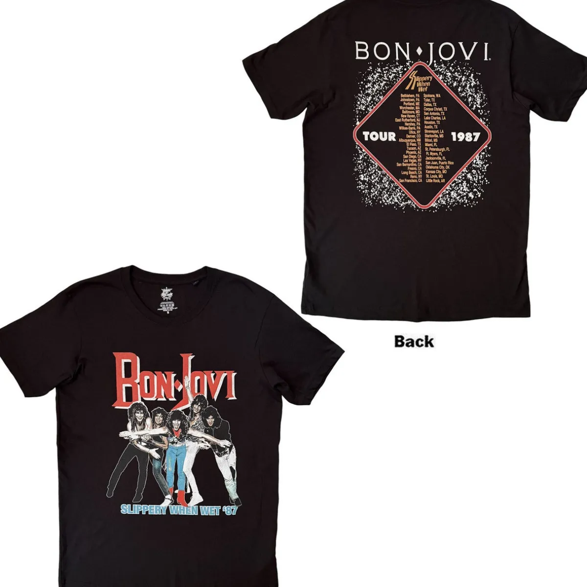 Clearance Bon Jovi: Slippery When Wet '87 - T-Paita Bändipaidat|Bon Jovi