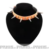 Sale Bullet 69- Choker, Medium Cones Fluorescent Patent Orange Chokerit|Pride