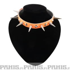 Sale Bullet 69- Choker, Medium Cones Fluorescent Patent Orange Chokerit|Pride