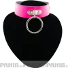 Online Bullet 69- Choker, 2 row medium ring, Fluorescent Patent Pink Chokerit|Pikkutuhmaa