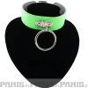 Online Bullet 69- Choker, 2 row medium ring, Fluorescent Patent Green Chokerit|Pastelligootti