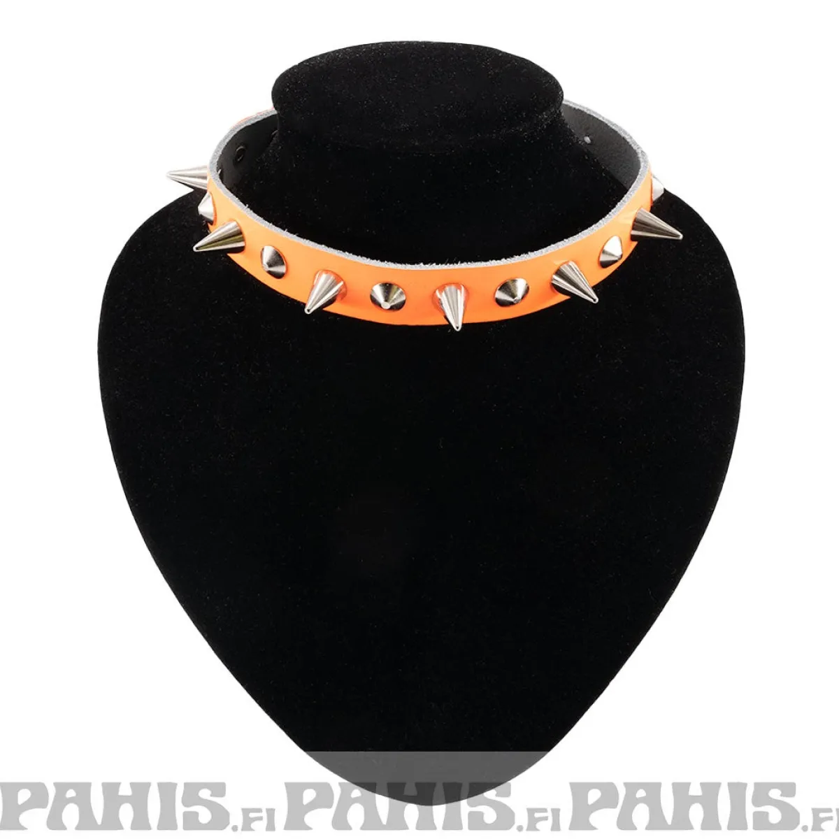 Clearance Bullet 69- Choker, Small Cones Fluorescent Patent Orange Chokerit|Pastelligootti