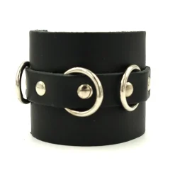 Leather strip with metal rings - Niittiranneke Goottikamaa|Nahka- Ja Niittirannekkeet