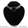 Clearance Bullet 69Row Conical with Heart - Choker, Burgundy Chokerit|Pikkutuhmaa