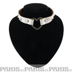 Outlet Bullet 69Row Conical with Heart - Choker, Cracked White Chokerit|Pikkutuhmaa