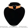 Online Bullet 69Row Conical with Heart - Choker, Fluorescent Orange Chokerit|Pastelligootti