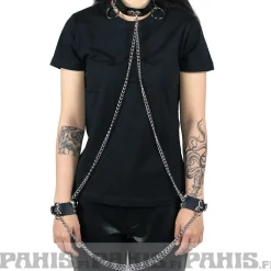 Clearance 2 row plain with rings - Choker & Käsiraudat Goottikamaa|Pikkutuhmaa