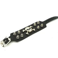 Sale 2 row skull 4 small spikes - Niittiranneke Pääkallokamaa|Nahka- Ja Niittirannekkeet