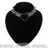 Clearance Bullet 69Row Spike with Heart - Choker, Black Chokerit|Pikkutuhmaa
