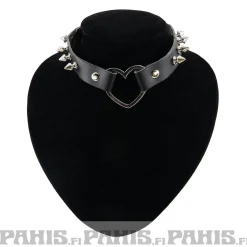 Clearance Bullet 69Row Spike with Heart - Choker, Black Chokerit|Pikkutuhmaa