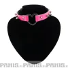 Outlet Bullet 69Row Spike with Heart - Choker, Fluorescent Patent Pink Chokerit|Pikkutuhmaa