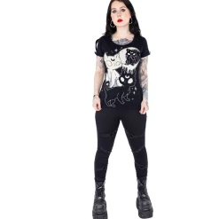 Outlet Cupcake Cult Midnight Kitty - Lady fit T-paita Kissateema|T-Paidat