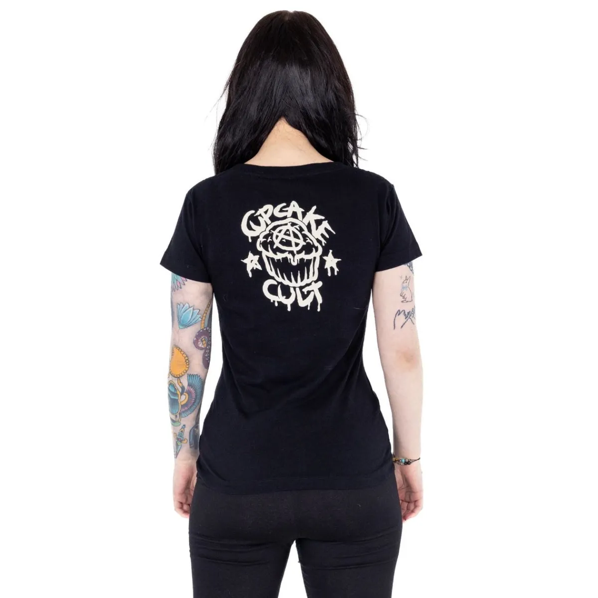 Outlet Cupcake Cult Midnight Kitty - Lady fit T-paita Kissateema|T-Paidat