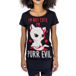 Sale Purr Evil - Naisten T-paita Kissateema|T-Paidat