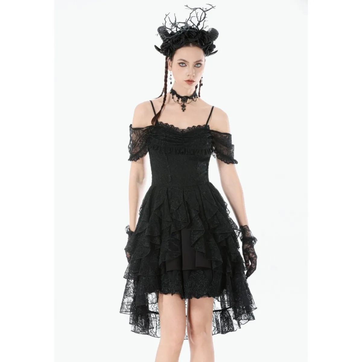 Clearance Gothic Lace Layered High-low - Mekko Mekot|Goottikamaa
