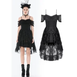 Clearance Gothic Lace Layered High-low - Mekko Mekot|Goottikamaa