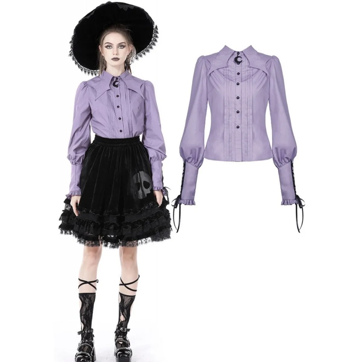 Sale Purple Witch - Kauluspaita Goottikamaa|Pitkähihaiset