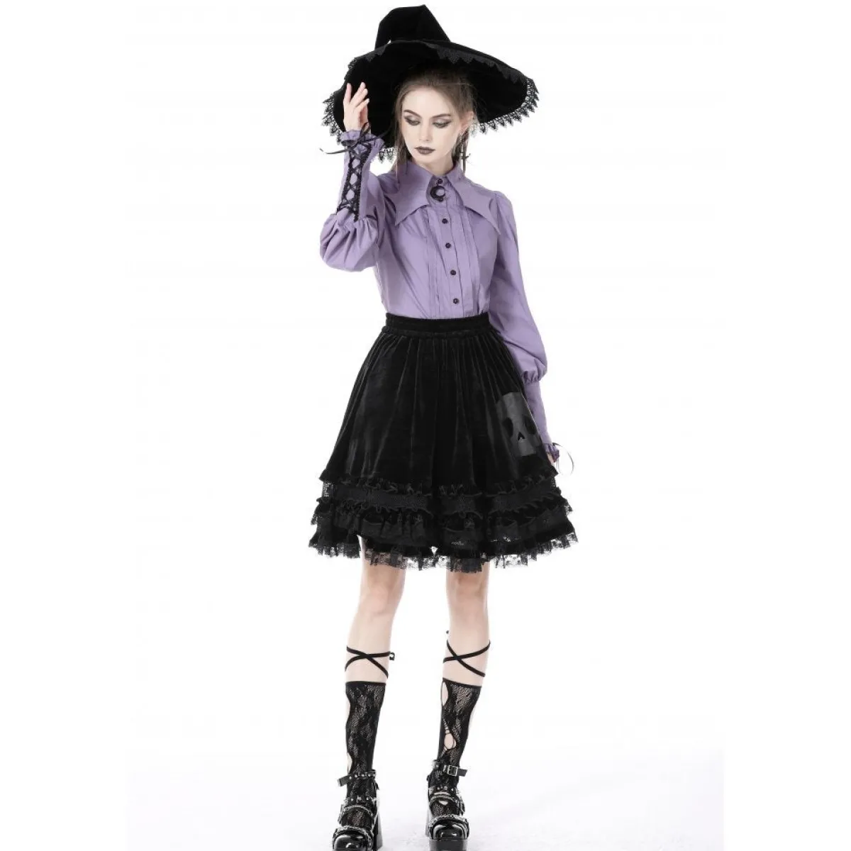 Sale Purple Witch - Kauluspaita Goottikamaa|Pitkähihaiset