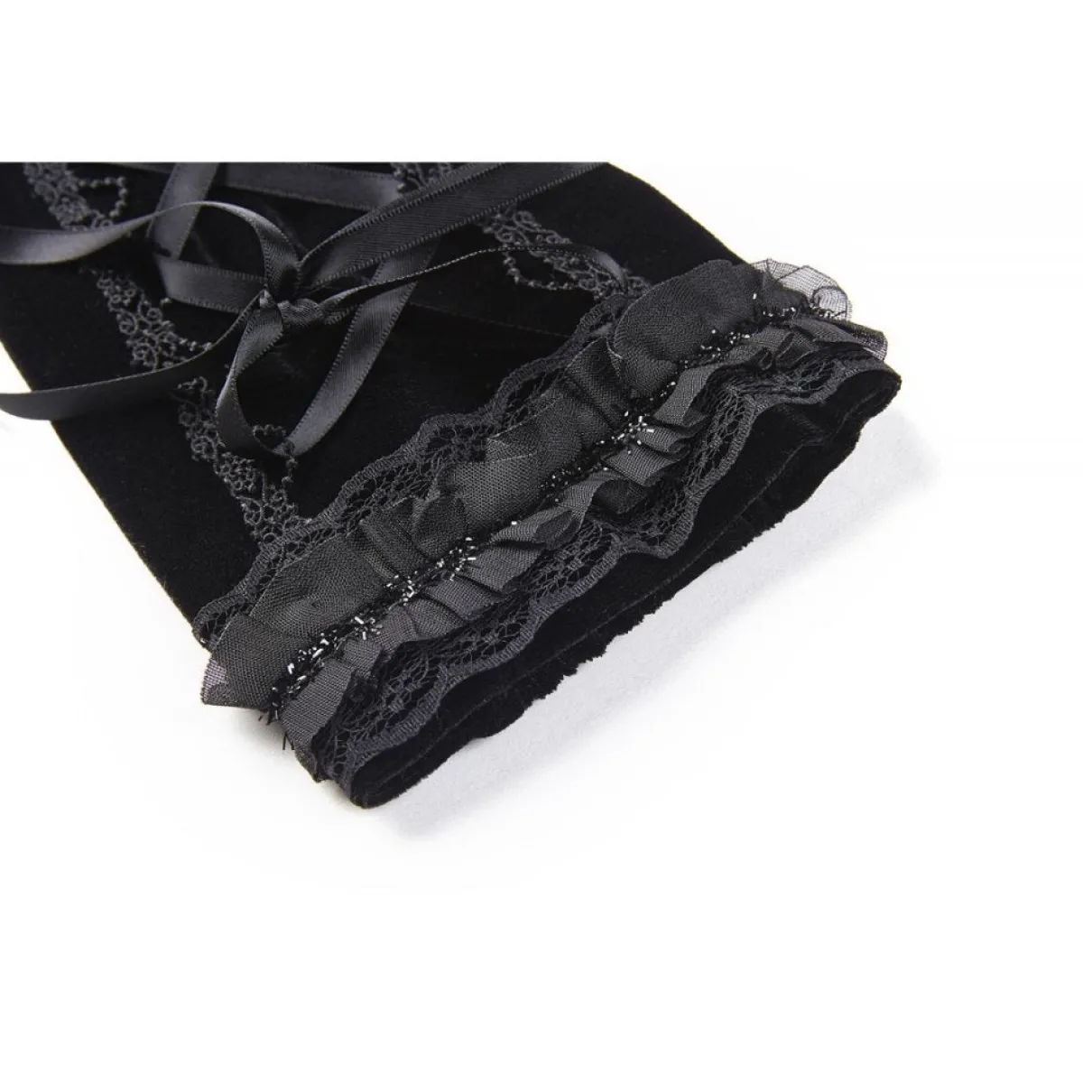 Clearance Velvet Lace Up - Käsineet Käsineet