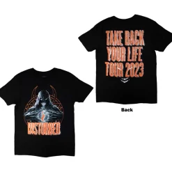 Online Disturbed: European Tour '23 Take Back -T-paita T-Paidat|Bändipaidat