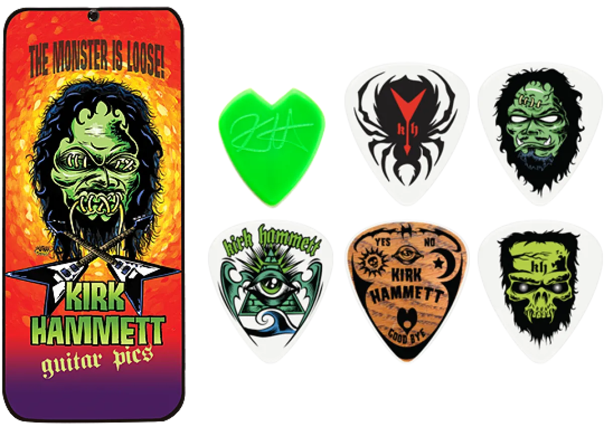 Best 0,88mm Kirk Hammet - Plektrasetti 6kpl Metallica|Plektrat