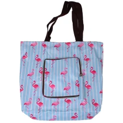 Clearance Flamingo Stripes - Kauppakassi Kangaskassit