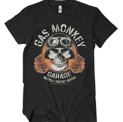 New Gas Monkey Garage Skull - T-paita, musta Autoteema|T-Paidat