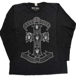 Discount Guns N' Roses Monochrome cross Dip-dye - Pitkähihainen paita Pitkähihaiset Paidat|Bändipaidat