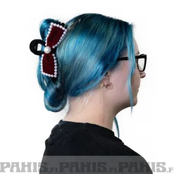 Clearance Helmikoristeltu samettinen hiusklipsi 13cm, eri värejä Rockabilly|Hiuskoristeet