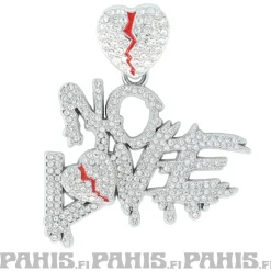 Clearance Hopeanvärinen kaulakoru - No Love Hip Hop & Räp|Kaulakorut