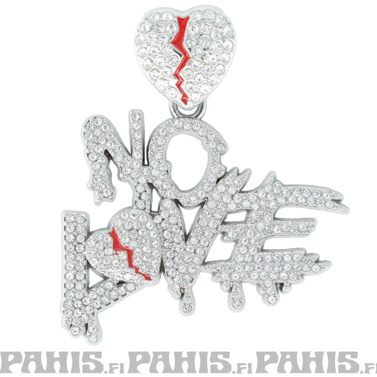 Clearance Hopeanvärinen kaulakoru - No Love Hip Hop & Räp|Kaulakorut