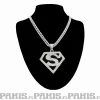 Clearance Hopeanvärinen kaulakoru - Superman Hip Hop & Räp|Kaulakorut