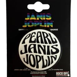 New Janis Joplin: Pearl Emblem Mono - Pinssi Hippikamaa|Pinssit Ja Rintanapit
