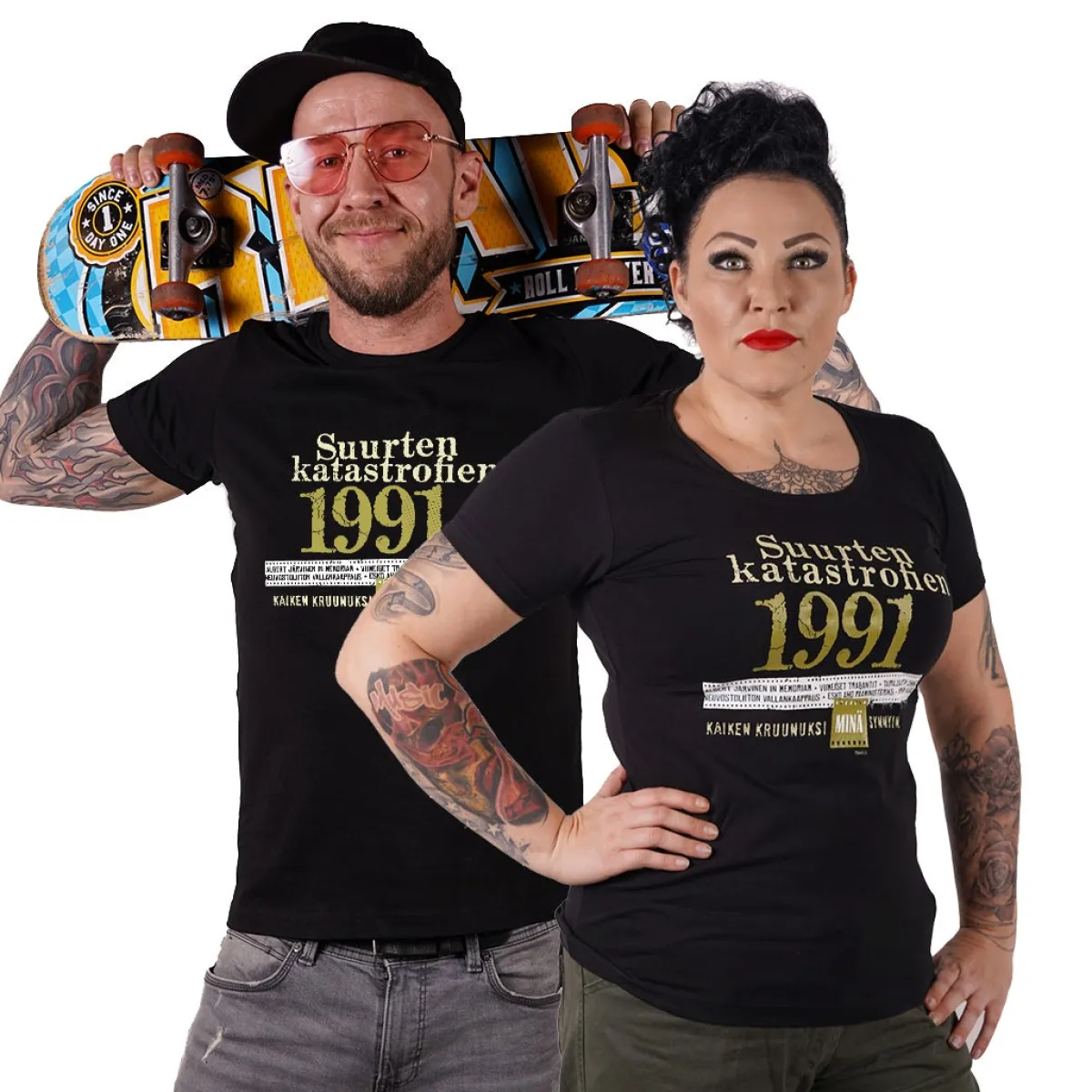 Katastrofi 1991 - T-paita / Ladyfit T-paita Katastrofi Paidat|Ystävälle