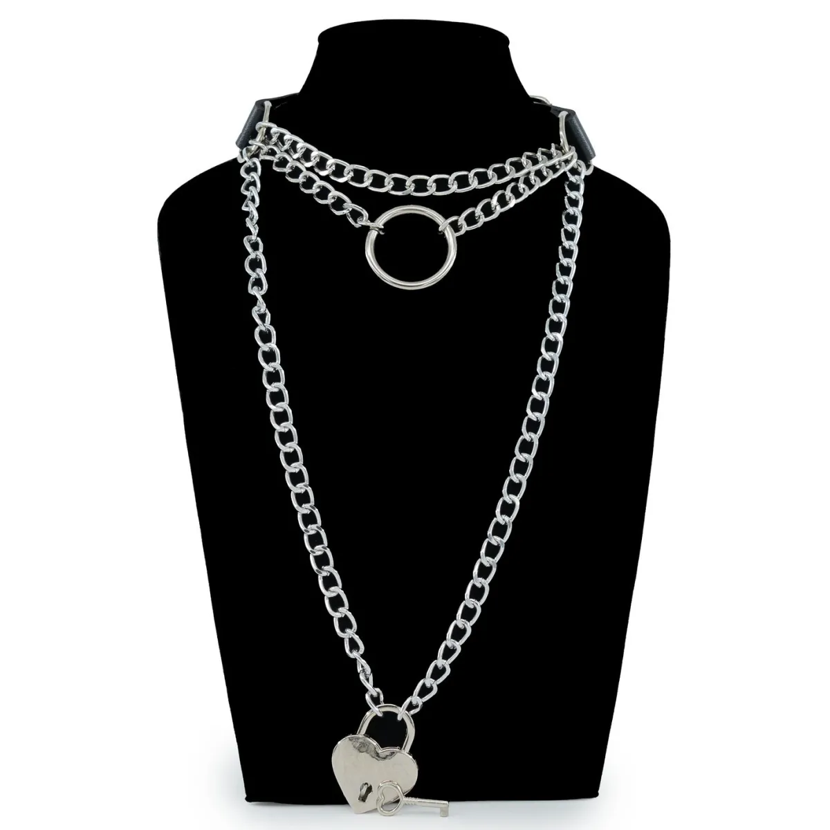 Clearance Keinonahka choker - Heart lock on chain Goottikamaa|Punk!