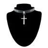 Sale Keinonahka choker - Pyramid and cross Goottikamaa|Punk!