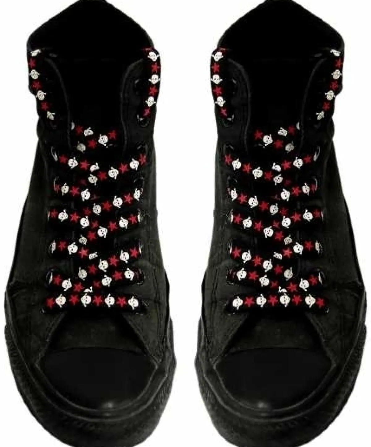 Online Kengännauhat, White Skulls Red Stars Jalkinevarusteet|Rockabilly